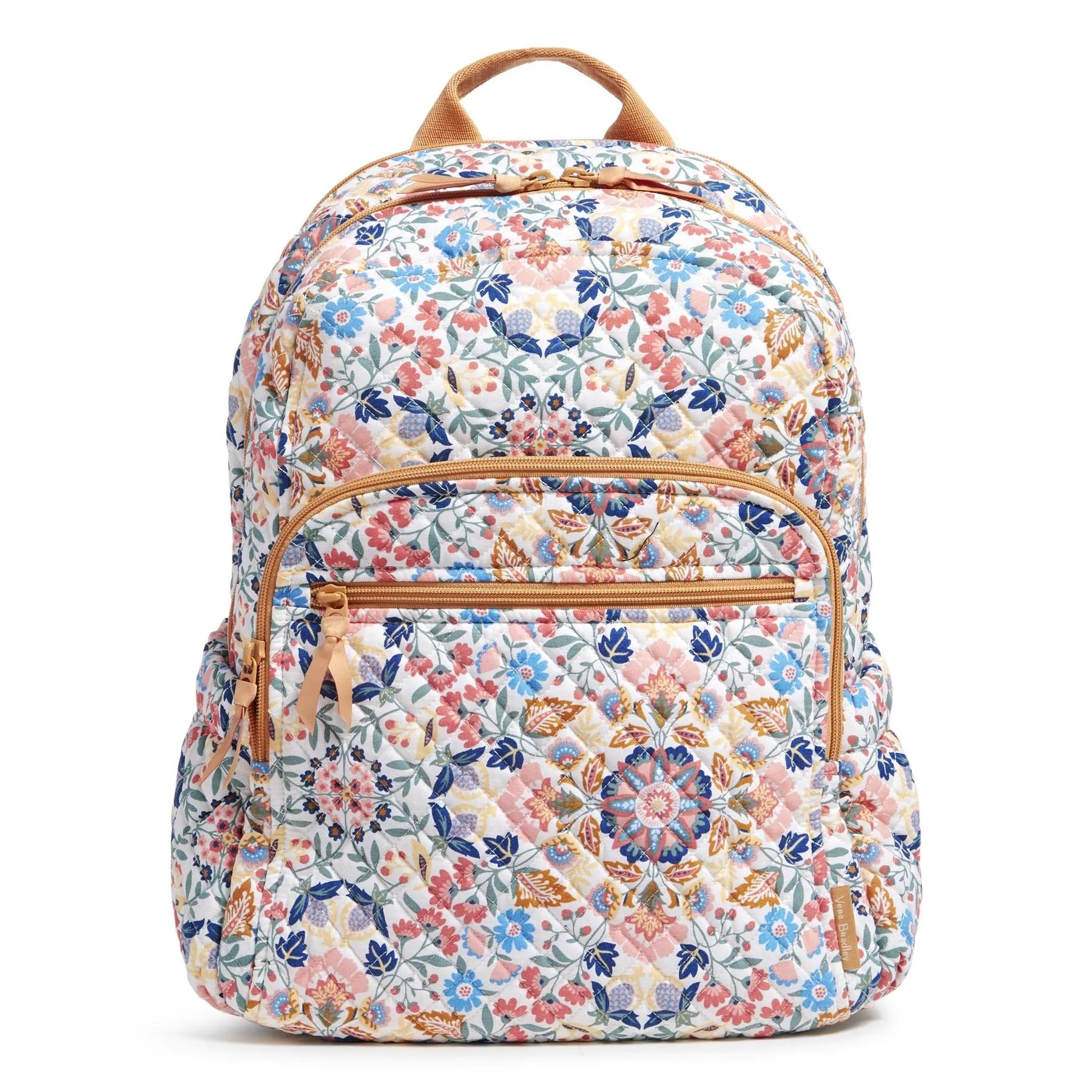 Vera Bradley Women's Cotton Campus Backpack, Enchanted Mandala - Recycled Cotton, One Size