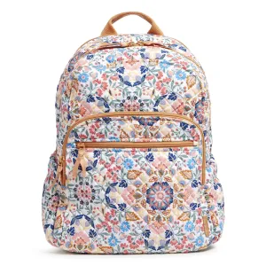 Vera Bradley Women's Cotton Campus Backpack, Enchanted Mandala - Recycled Cotton, One Size