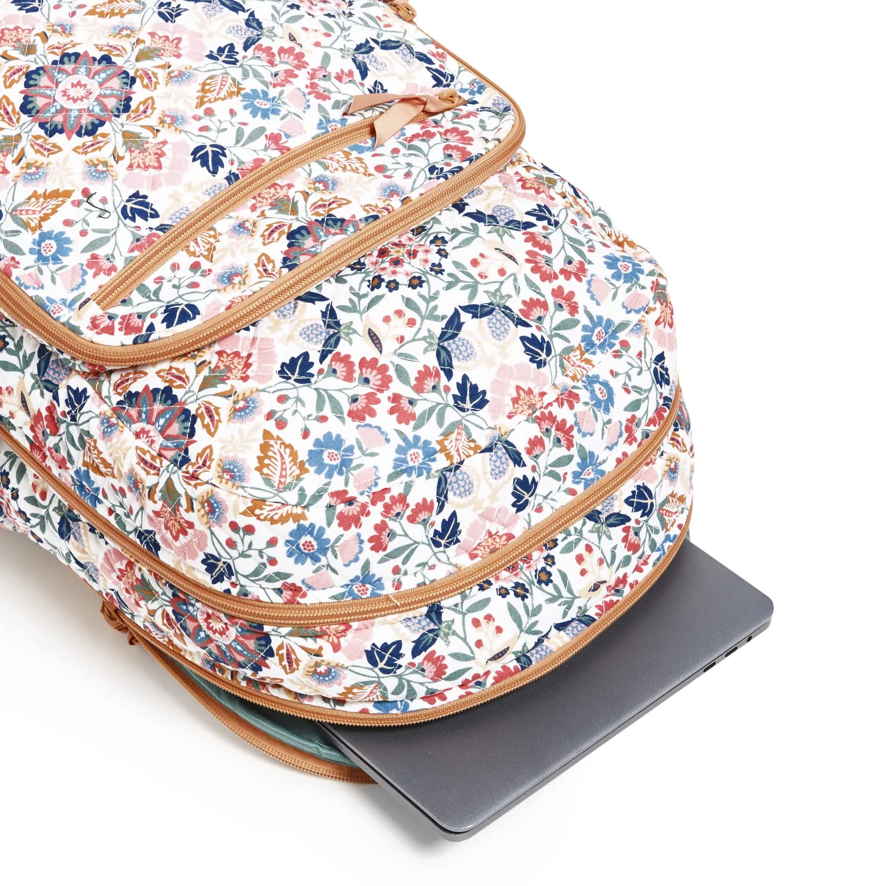 Vera Bradley Women's Cotton Campus Backpack, Enchanted Mandala - Recycled Cotton, One Size