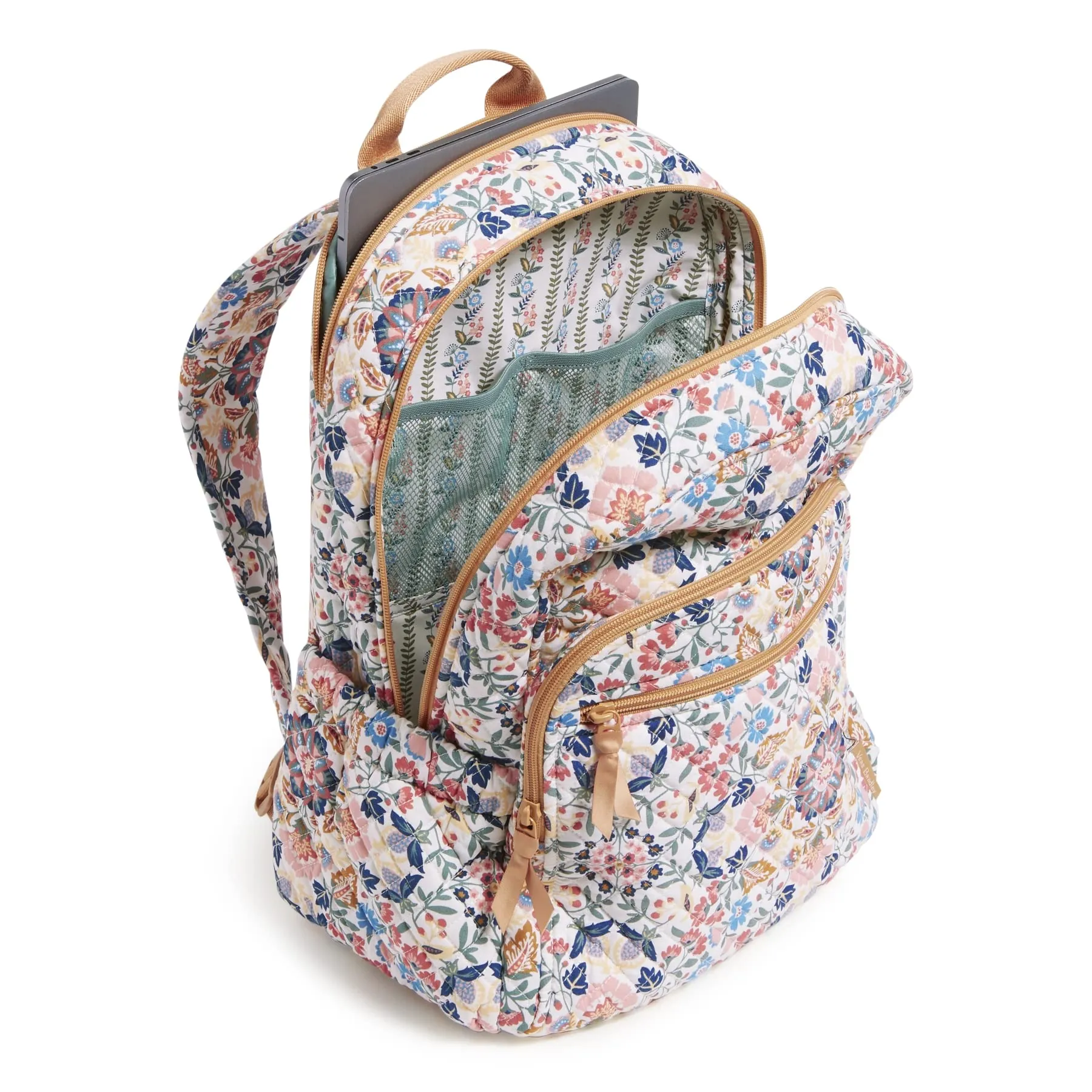 Vera Bradley Women's Cotton Campus Backpack, Enchanted Mandala - Recycled Cotton, One Size