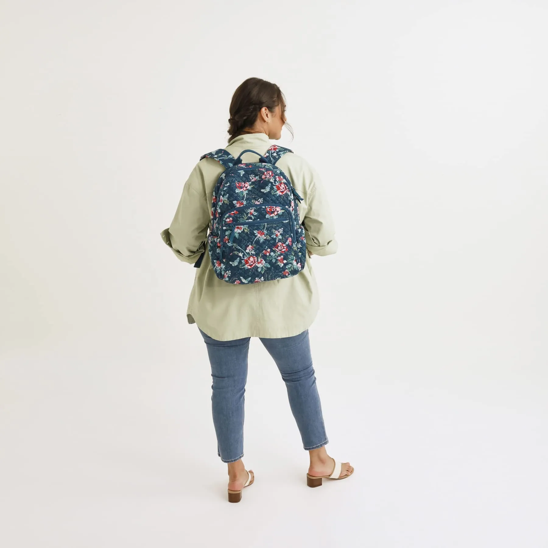 Vera Bradley Women's Cotton Campus Backpack, Enchanted Mandala - Recycled Cotton, One Size