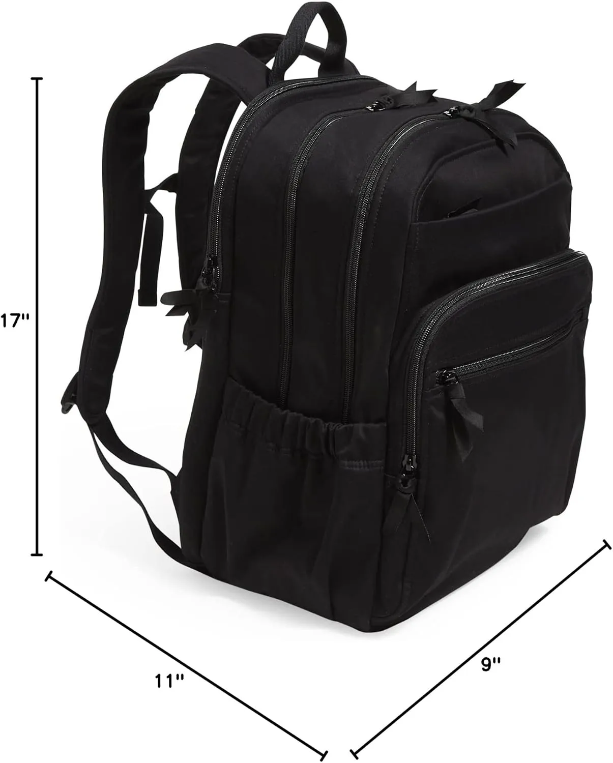Vera Bradley Women's Cotton XL Campus Backpack, Black, One Size