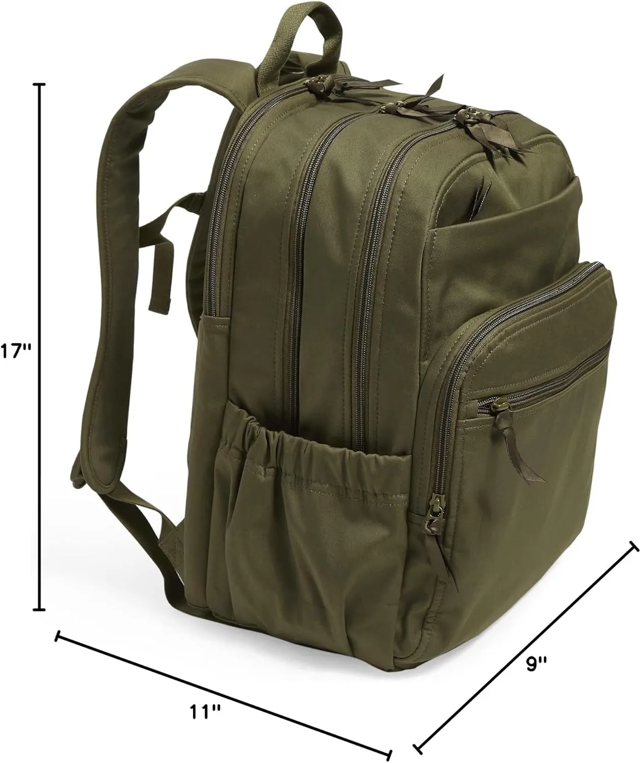 Vera Bradley Women's Cotton XL Campus Backpack, Climbing Ivy Green, One Size