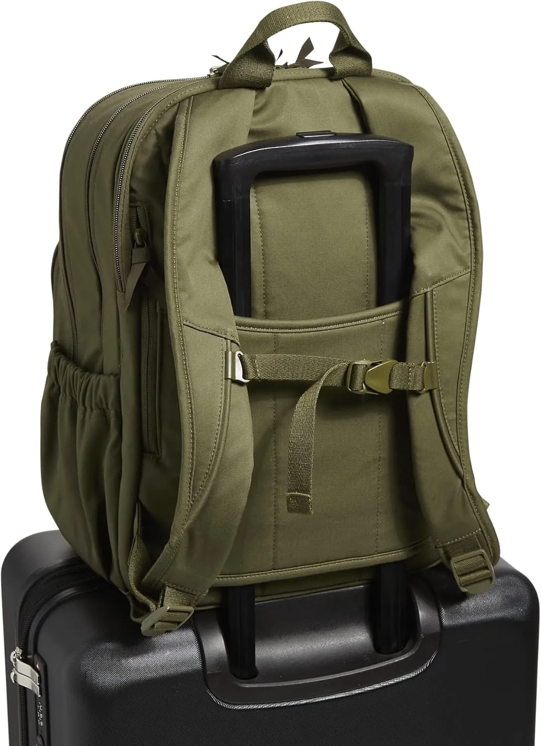 Vera Bradley Women's Cotton XL Campus Backpack, Climbing Ivy Green, One Size