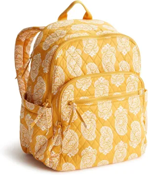 Vera Bradley Women's Premium Cotton Bancroft Backpack, Iconic Paisley Sunflower, One Size