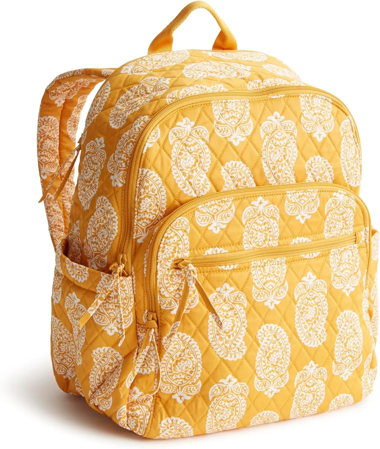 Vera Bradley Women's Premium Cotton Bancroft Backpack, Iconic Paisley Sunflower, One Size
