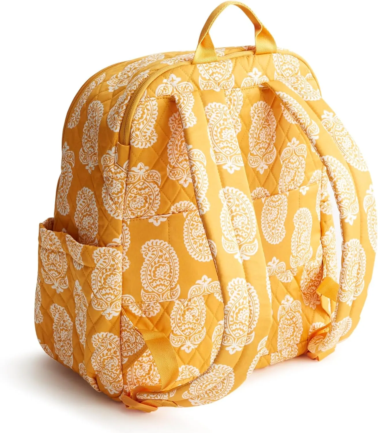 Vera Bradley Women's Premium Cotton Bancroft Backpack, Iconic Paisley Sunflower, One Size