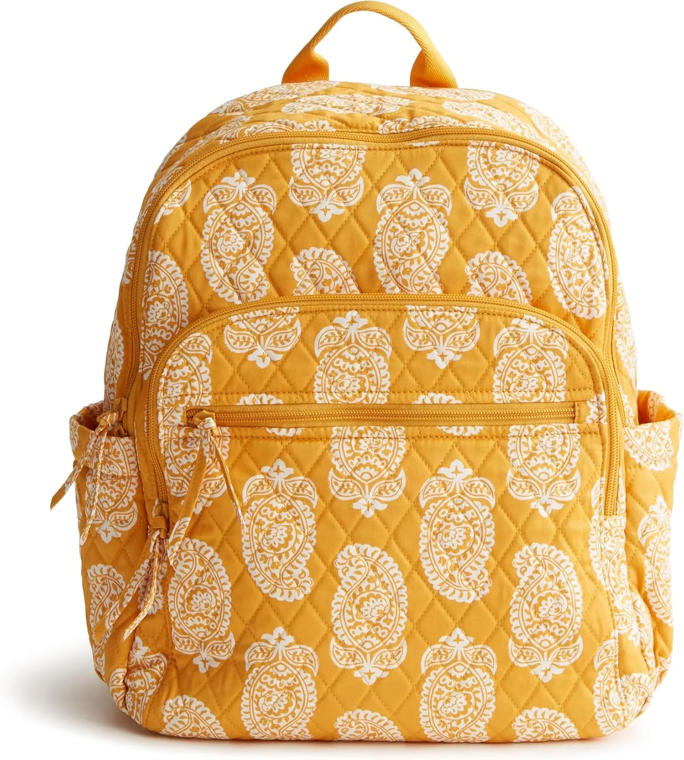 Vera Bradley Women's Premium Cotton Bancroft Backpack, Iconic Paisley Sunflower, One Size