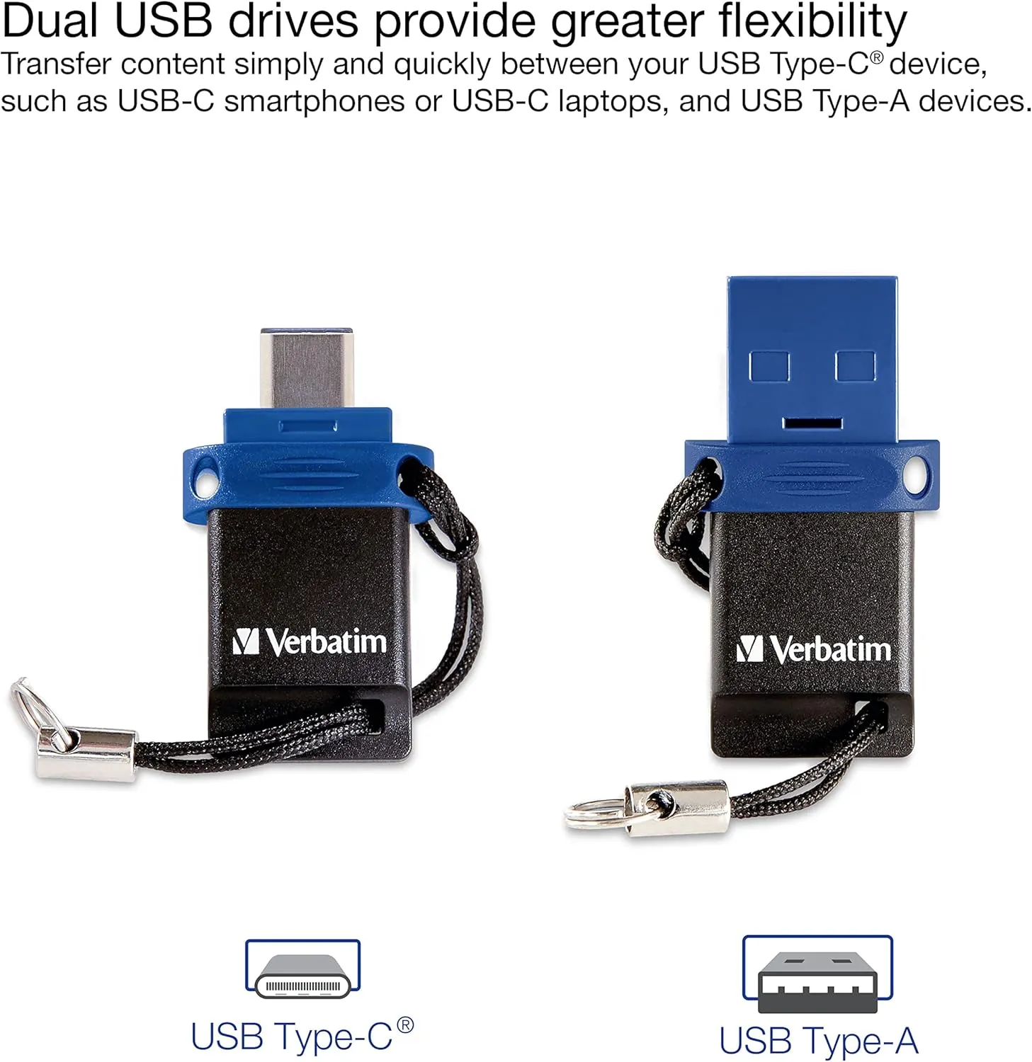 Verbatim 128GB Store ‘n’ Go Dual OTG USB 3.2 Gen 1 Flash Drive for USB-C Devices – 2 in 1 Type C Thumb Drive