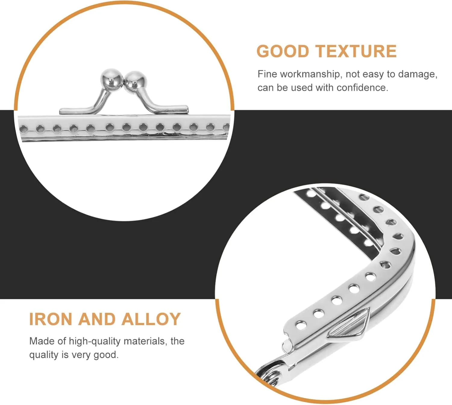 VICASKY Vintage Frames Metal 6pcs Purse Clasp Frame U- Shaped Handles Replacement DIY Purse Strap for Handmade Bag Handbags Purse Handles Making Supplies 20. 5cm Square Purse Ornament Tote