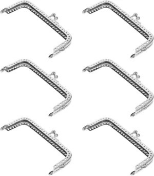 VICASKY Vintage Frames Metal 6pcs Purse Clasp Frame U- Shaped Handles Replacement DIY Purse Strap for Handmade Bag Handbags Purse Handles Making Supplies 20. 5cm Square Purse Ornament Tote