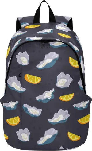 VIGTRO Oyster Slice Lemon Casual Backpack Lightweight Laptop Backpack for Women Men, Travel Work Business Bag Outdoor Daypack