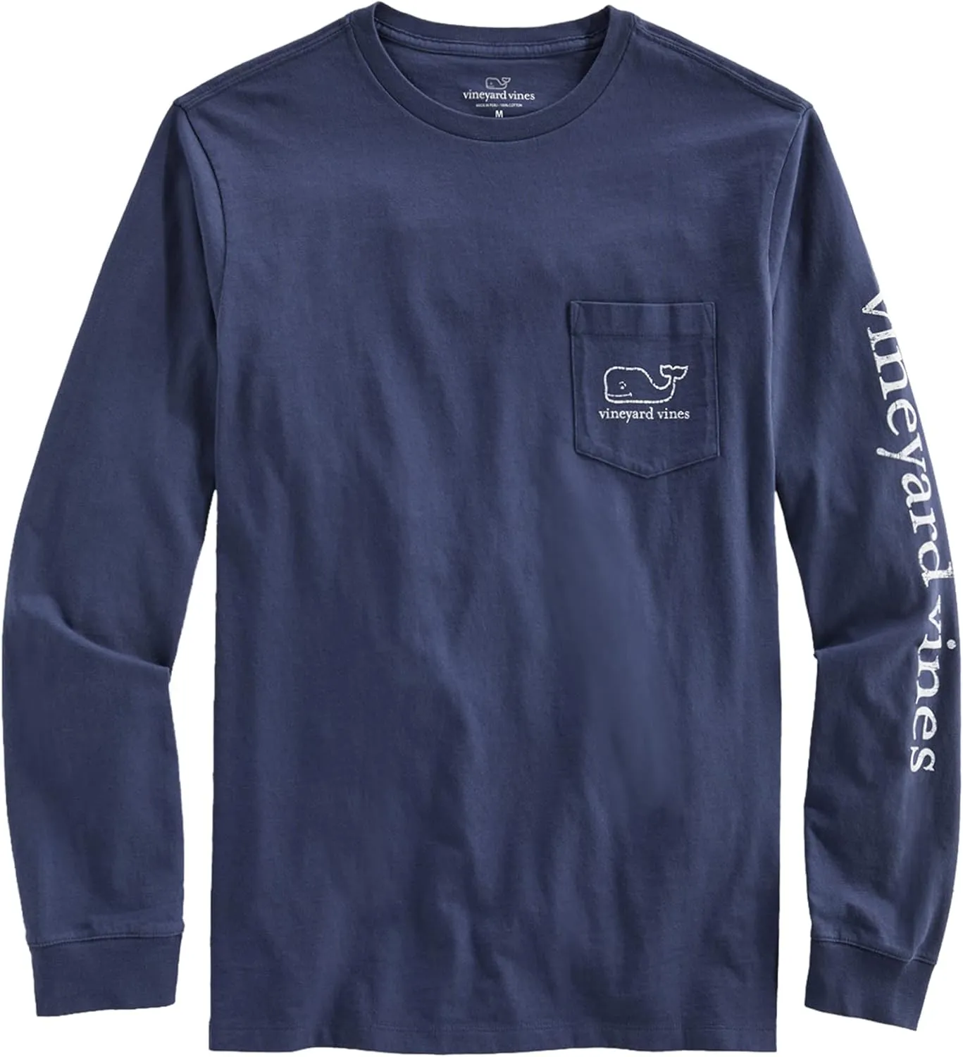 vineyard vines Men's Long Sleeve Vintage Whale Pocket T-Shirt