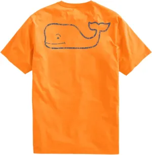 vineyard vines Men's Vintage Whale Short-Sleeve Pocket Tee, Nautical Orange, Large