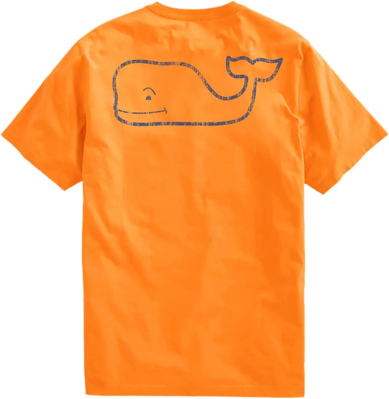 vineyard vines Men's Vintage Whale Short-Sleeve Pocket Tee, Nautical Orange, Large