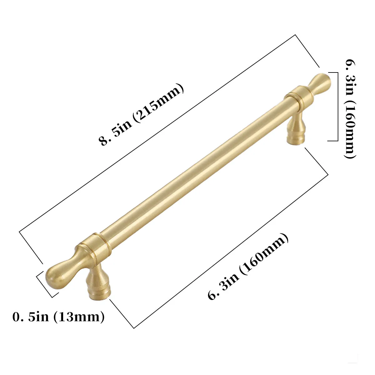 Vintage Brass Cabinet Pull Handles for Cupboards and Drawers
