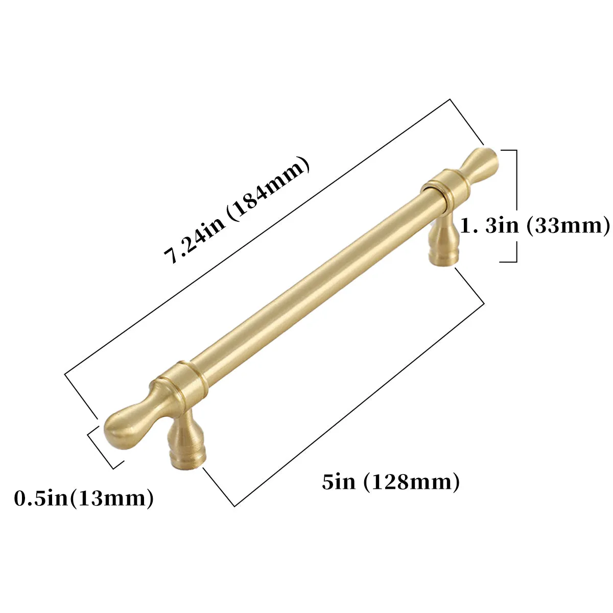 Vintage Brass Cabinet Pull Handles for Cupboards and Drawers