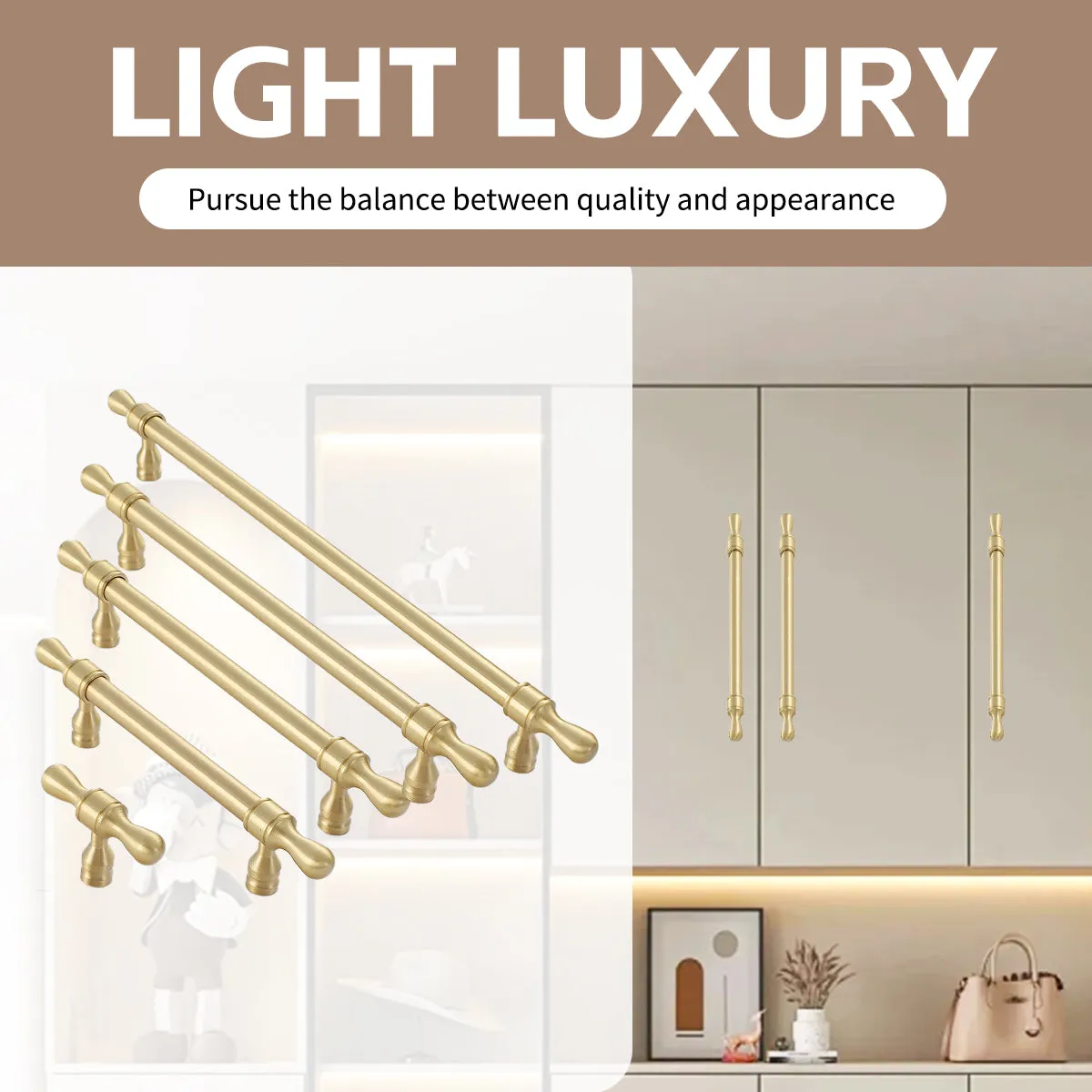 Vintage Brass Cabinet Pull Handles for Cupboards and Drawers