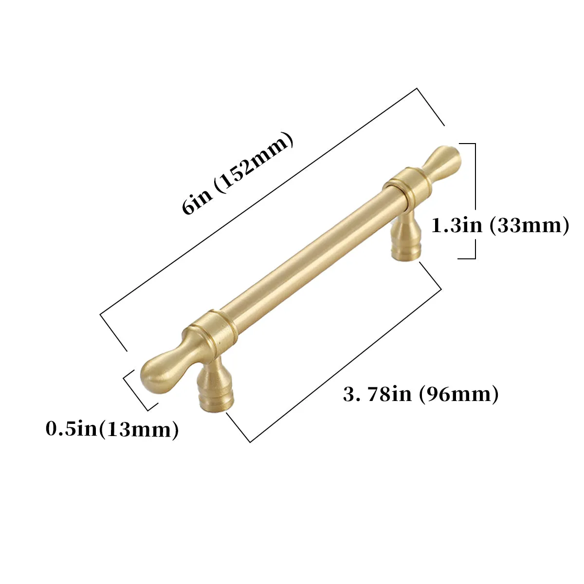 Vintage Brass Cabinet Pull Handles for Cupboards and Drawers