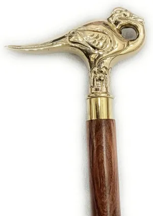 Vintage Brass Wooden Walking Cane for Men & Women - Wooden Walking Sticks Gifts for Fathers Seniors Heavy Duty Cool Canes- Handmade, Ergonomic, Sturdy Wooden Cane