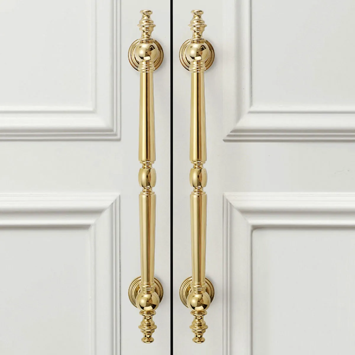 Vintage Copper Cabinet Handles and Knobs Set | Polished Brass and Silver Silver