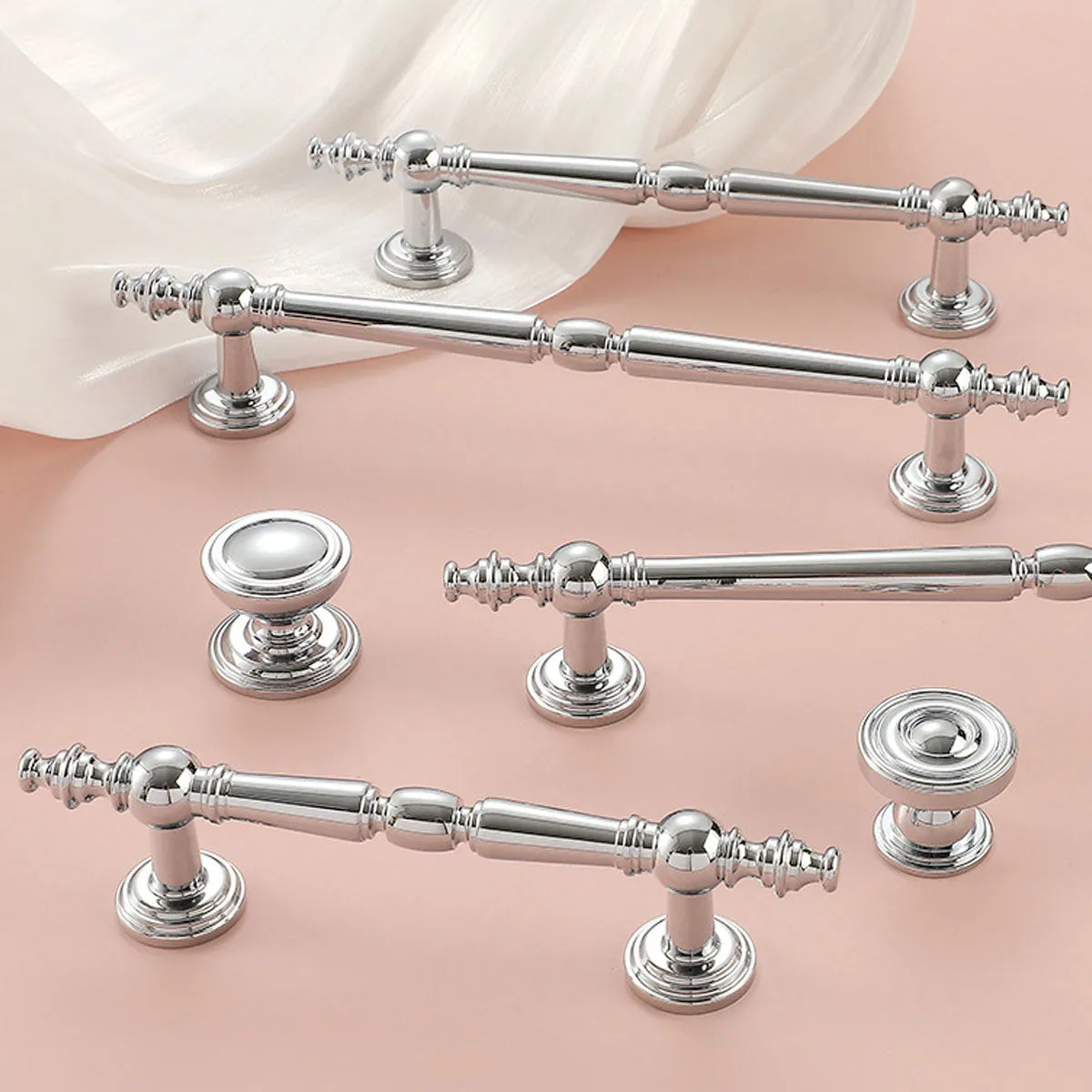 Vintage Copper Cabinet Handles and Knobs Set | Polished Brass and Silver Silver