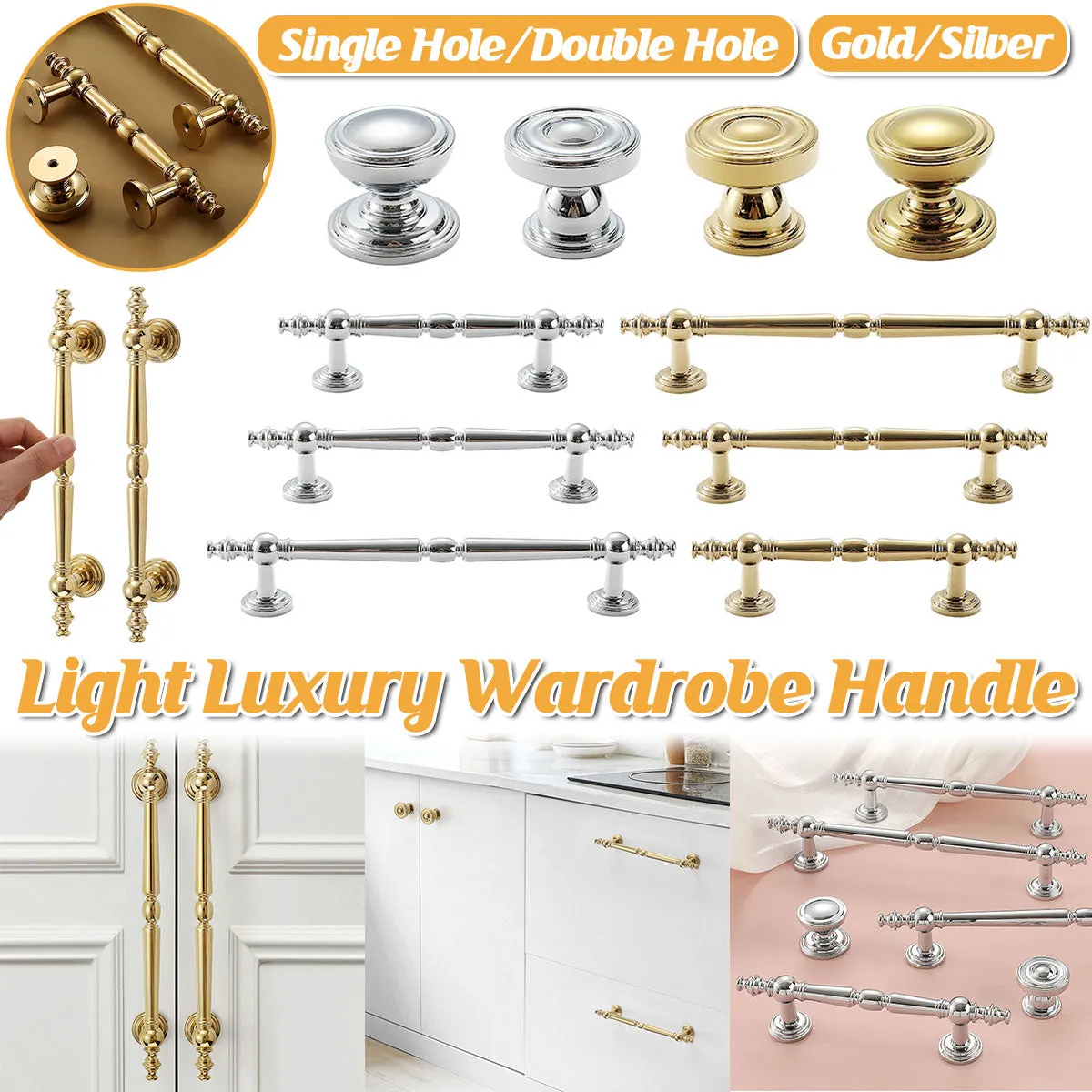 Vintage Copper Cabinet Handles and Knobs Set | Polished Brass and Silver Silver