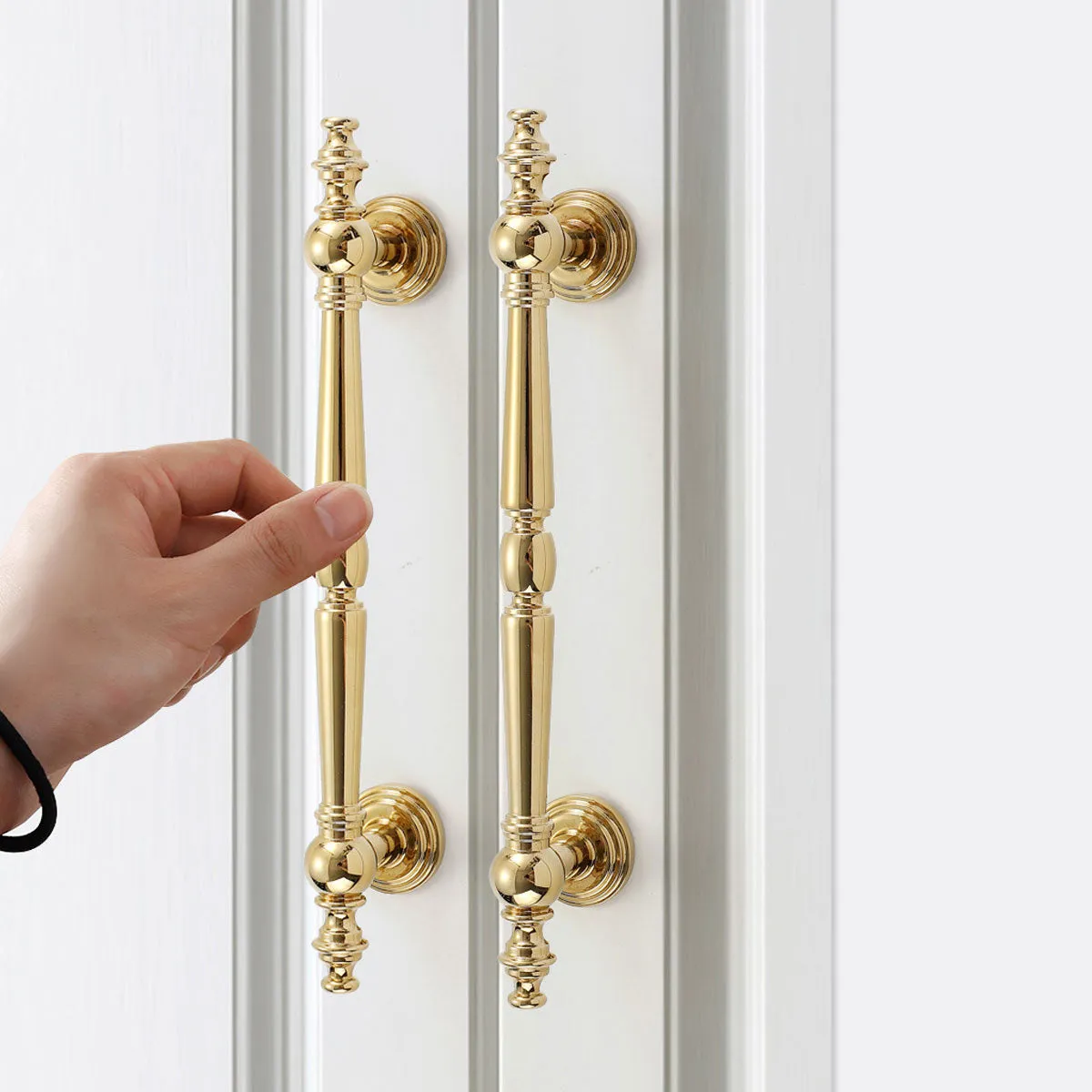 Vintage Copper Cabinet Handles and Knobs Set | Polished Brass and Silver Silver