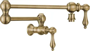Vintage III Plus Wall Mount Retractable Swing Spout Pot Filler with Lever Handles