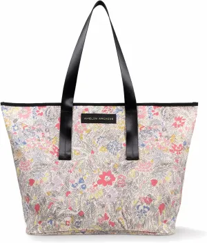 Vintage Inspired Double-Sided Canvas Tote Bag for Women, Canvas Tote with Pocket and Nylon Handles