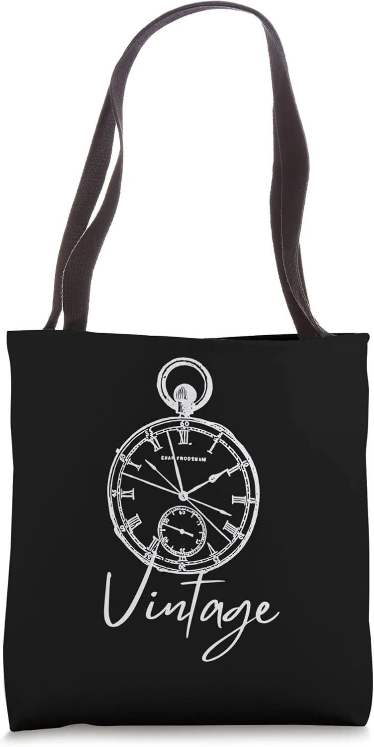 Vintage Old Soul Vintage Pocket Watch Old School Watch Tote Bag