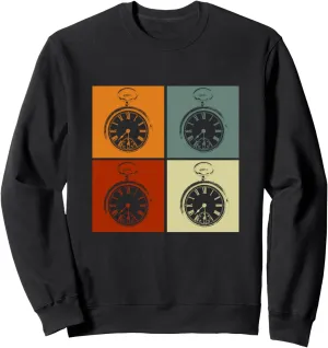 Vintage Pocket Watch Retro Clock 70s Lovers Sweatshirt