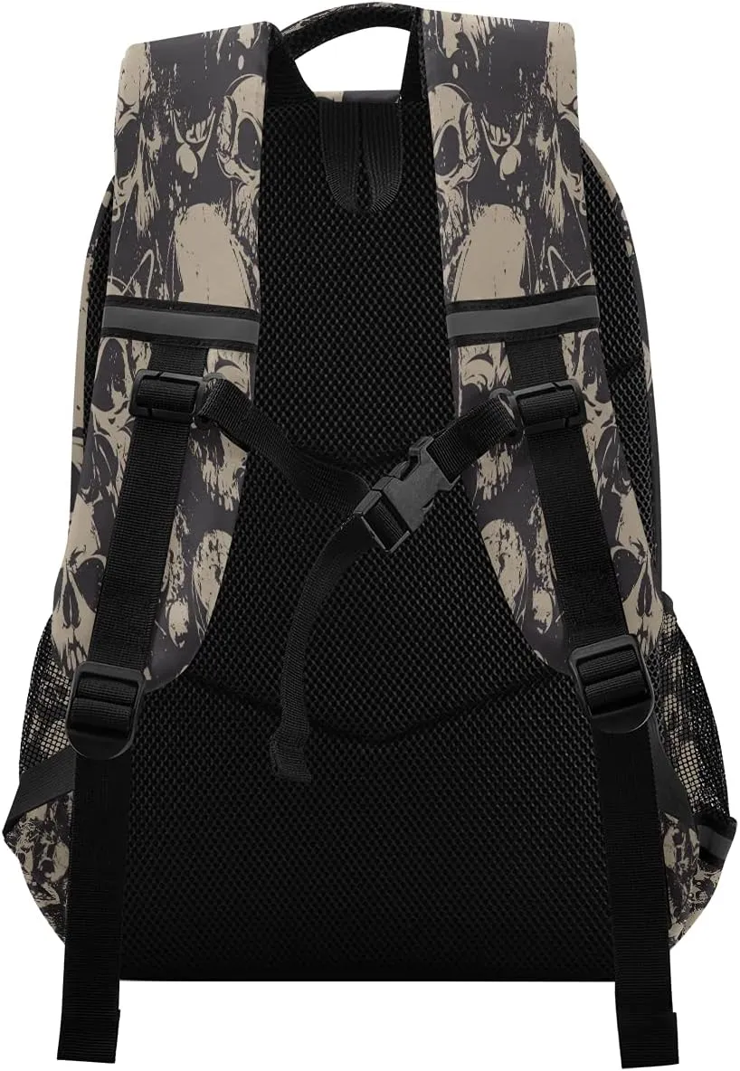 Vintage Skull Gothic Skeleton Backpack School Bookbag Laptop Purse Casual Daypack for Teen Girls Women Boys Men College Travel
