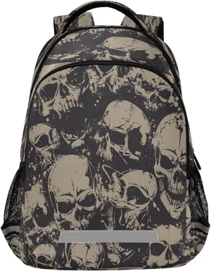 Vintage Skull Gothic Skeleton Backpack School Bookbag Laptop Purse Casual Daypack for Teen Girls Women Boys Men College Travel