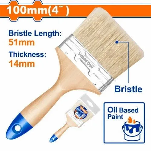 Wadfow Paint Brush for Oil Based Paint with Wooden Handle - 1", 1.5", 2", 2.5", 3" & 4"