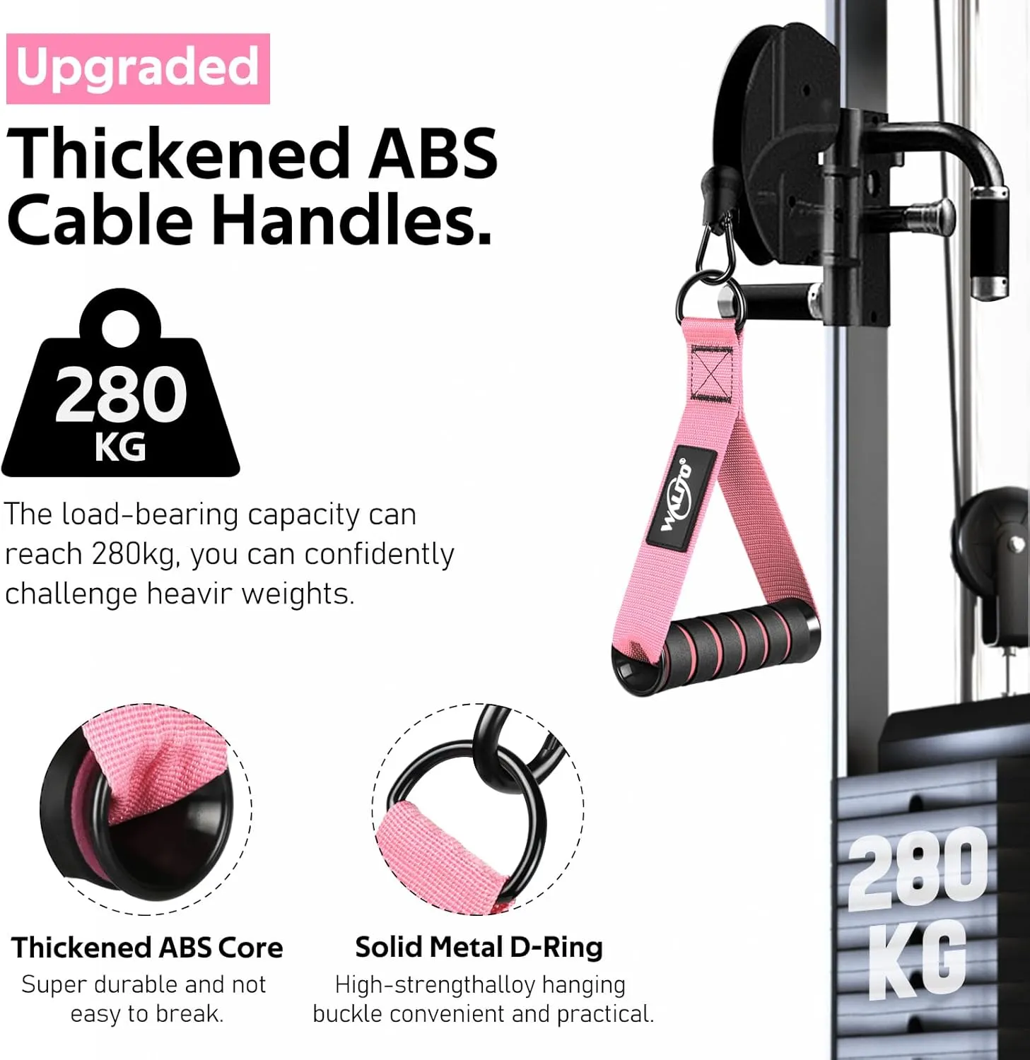 WALITO Exercise Handles, Replacement Cable Machine Attachments for Home Gym Equipment, Pulley System, Pilates, Resistance Bands, Strength Trainer, Heavy Duty Working Out Handles