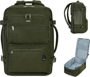 WANDF Travel Backpack For Spirit Airlines Personal Item Bag 18x14x8 with Wet Pocket, 17 Inch Laptop Backpack for Men Women（Dark Green）