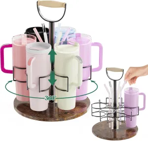Water Bottle Organizer for Stanley 40 oz Tumbler with Handle, Straw Holder, Adjustable Height, 360° Rotatable Organizer for Stanley Cup Accessories, Kitchen Organizers and Storage