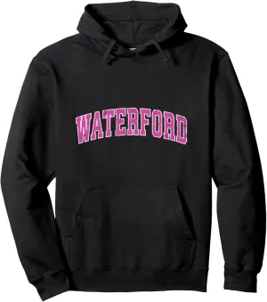 Waterford Connecticut CT Vintage Sports Design Pink Design Pullover Hoodie