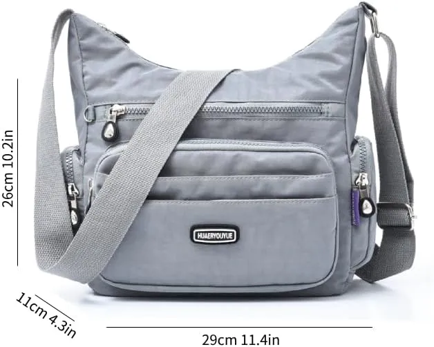 Waterproof Nylon Crossbody Bag for Women Large Capacity Shoulder Bag Travel Purses and Handbag