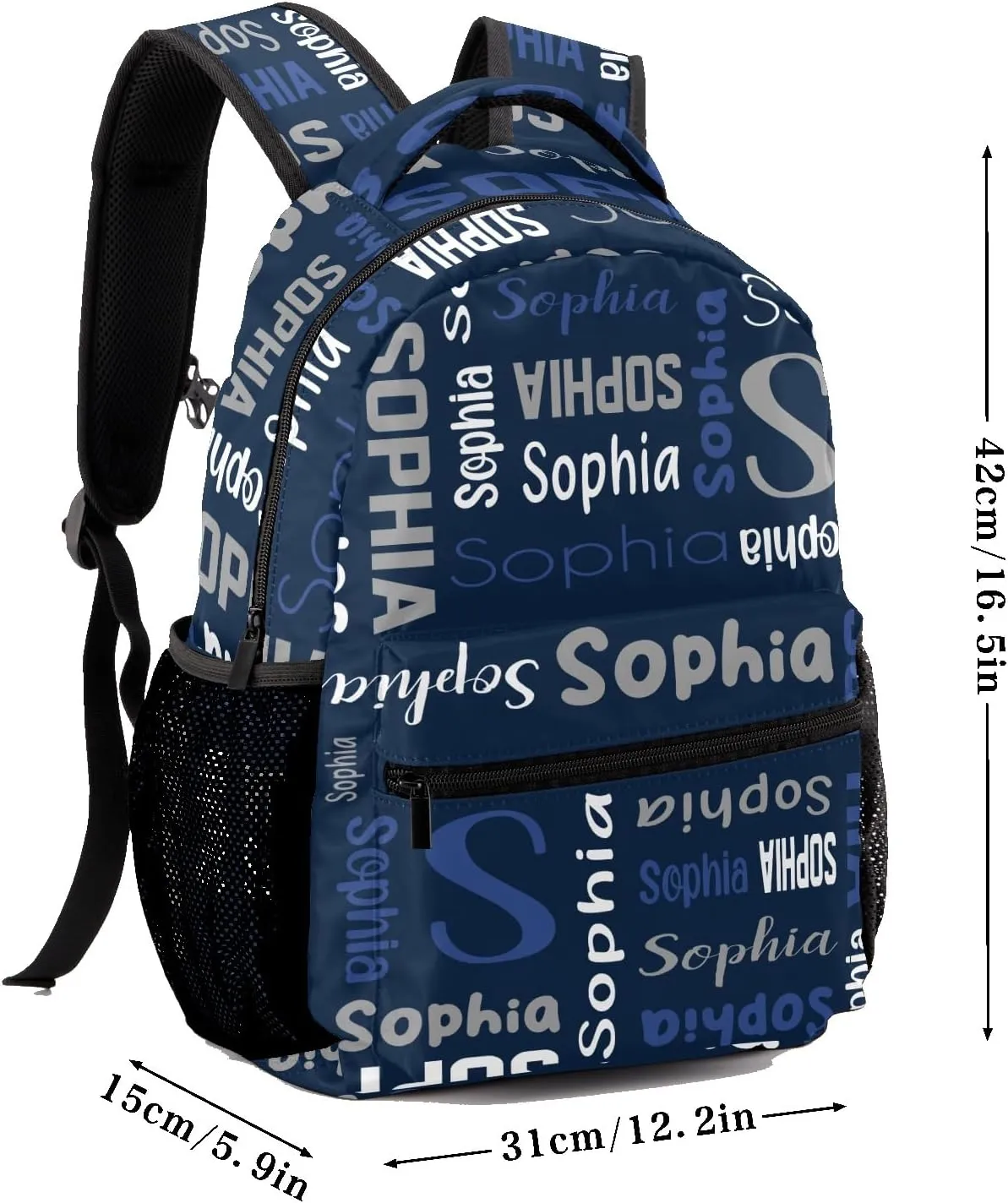 Waterproof Personalized Bookbag Custom Backpack with Name for Elementary Girls Boys, Unique Customized School Book Bag, Customize Back Pack Gift for Kids, 1 Pack