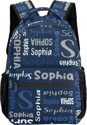 Waterproof Personalized Bookbag Custom Backpack with Name for Elementary Girls Boys, Unique Customized School Book Bag, Customize Back Pack Gift for Kids, 1 Pack