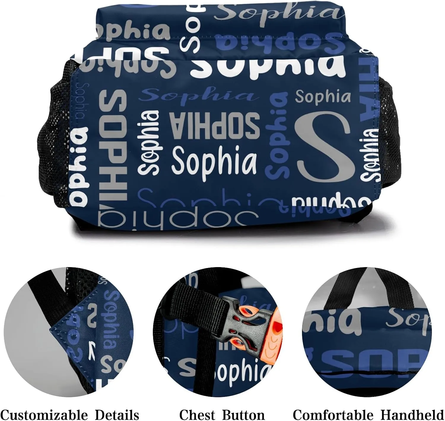 Waterproof Personalized Bookbag Custom Backpack with Name for Elementary Girls Boys, Unique Customized School Book Bag, Customize Back Pack Gift for Kids, 1 Pack
