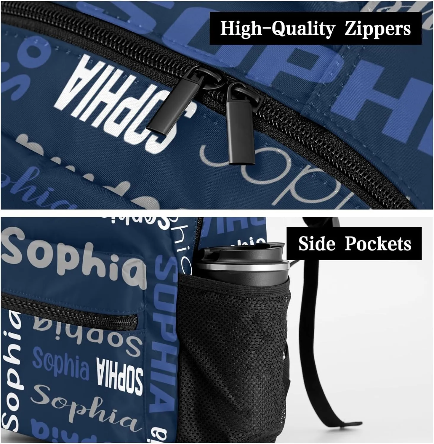 Waterproof Personalized Bookbag Custom Backpack with Name for Elementary Girls Boys, Unique Customized School Book Bag, Customize Back Pack Gift for Kids, 1 Pack