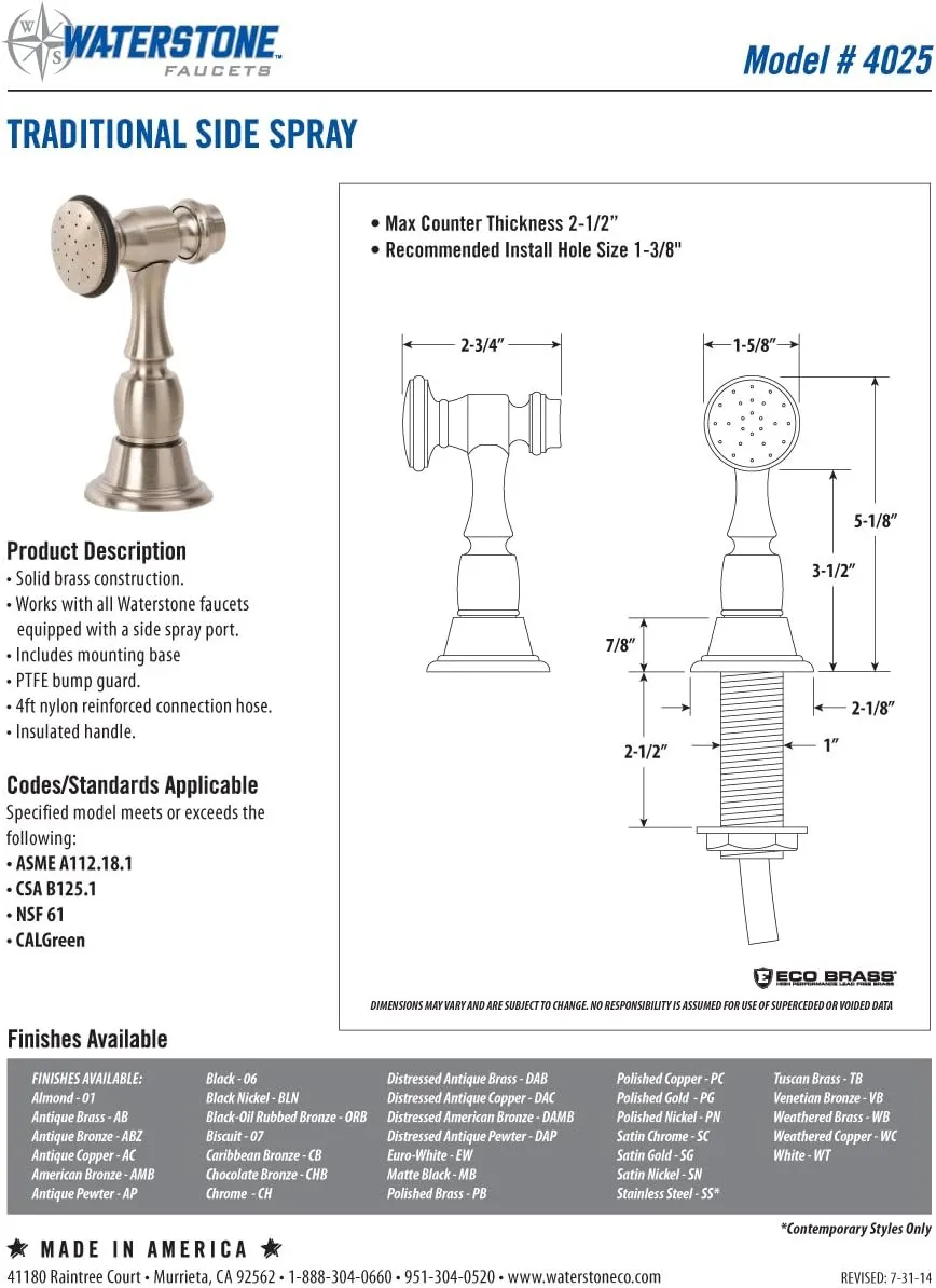 Waterstone 6100-18-2-AC Bridge Faucet w/18" Articulated Spout Lever Handles 2pc. Suite Antique Copper