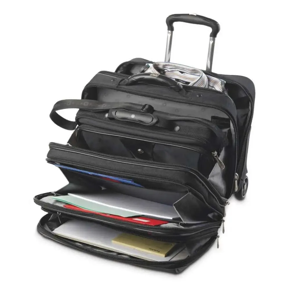 Wenger Patriot 2-Piece Business Set with Comp-U-Roller and Matching 15.4" Laptop Case - Black