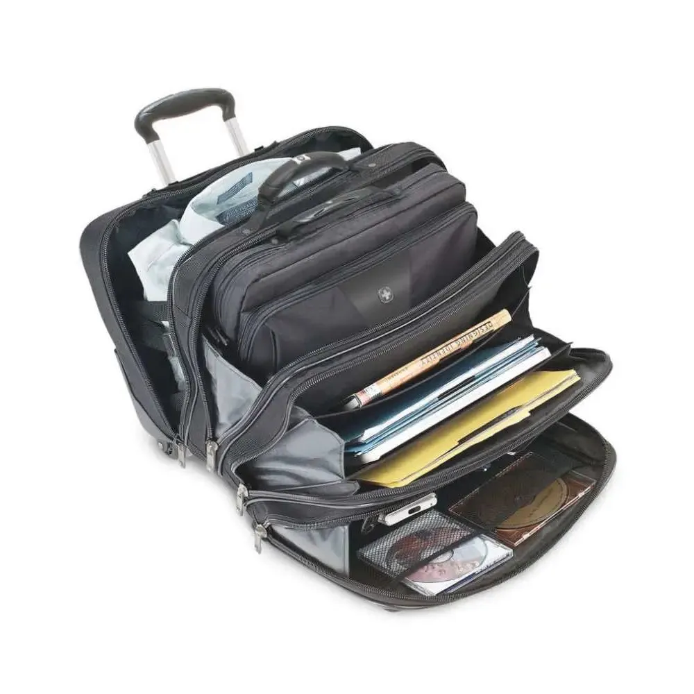 Wenger Patriot 2-Piece Business Set with Comp-U-Roller and Matching 15.4" Laptop Case - Black