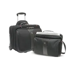 Wenger Patriot 2-Piece Business Set with Comp-U-Roller and Matching 15.4" Laptop Case - Black