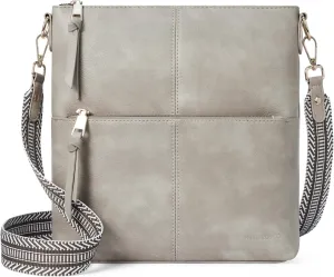 WESTBRONCO Crossbody Purses for Women Medium Shoulder Bag Vegan Leather Handbags with Guitar Strap