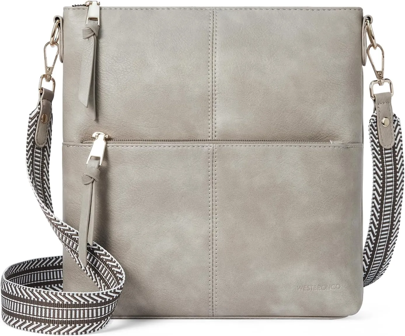 WESTBRONCO Crossbody Purses for Women Medium Shoulder Bag Vegan Leather Handbags with Guitar Strap